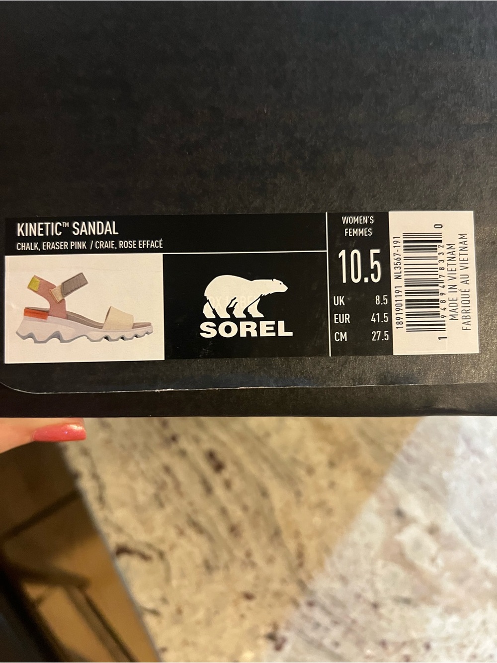 Sorel Women's Cream and Pink Adjustable Strap Sandals - Picture 7 of 8